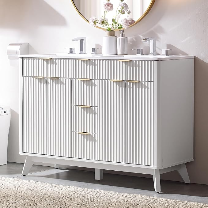 T4TREAM 48" Fluted Bathroom Vanity by T4TREAMFurniture
