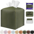 Tissue Box Cover Holder Square Tissue Cube Cover PU Leather Tissue Organizer by DecorateYourHome