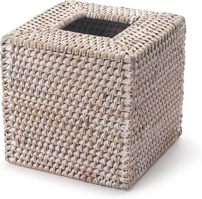 Rattan Tissue Box Cover Square, Hand Woven Wicker Tissue Holder, 5.5 x 5.5 X - Image 2