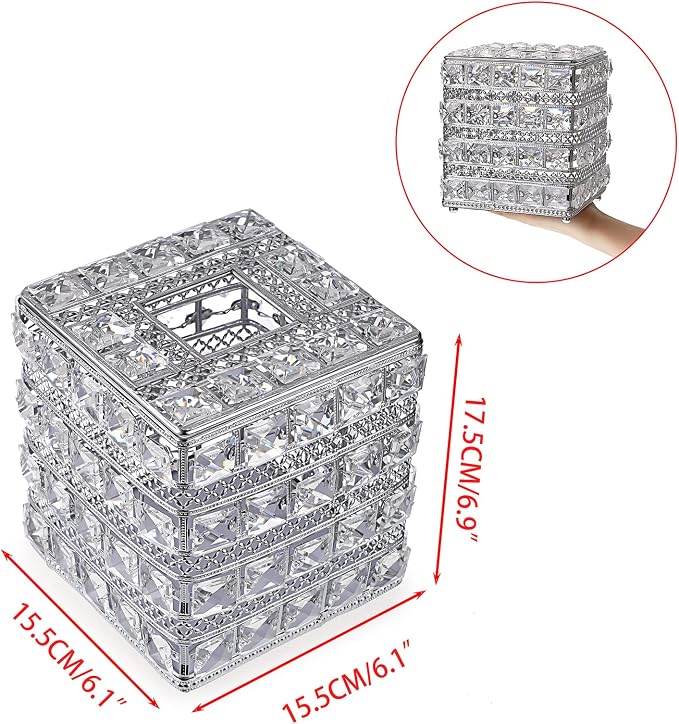 Sumnacon Crystal Square Tissue Box Cover - Image 4