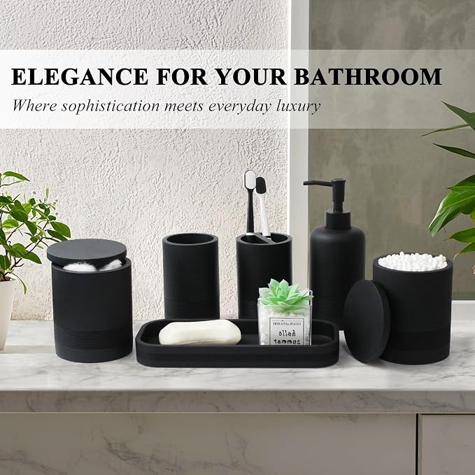 6-Piece Bathroom Accessories Set, Organizer Set - Image 4