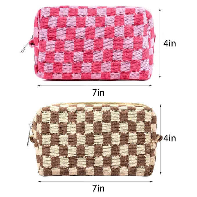 ZLFSRQ 4Pcs Checkered Pencil Case Cute Pencil Pouch - Image 5