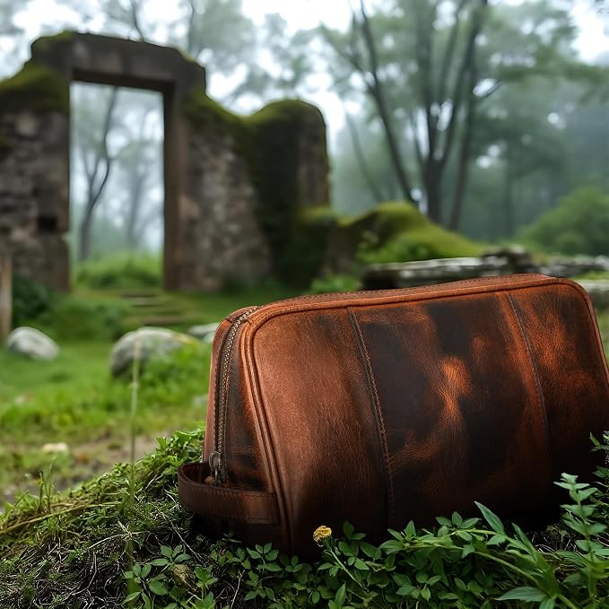 ELIZO Premium REAL Leather Toiletry Bag - Image 8