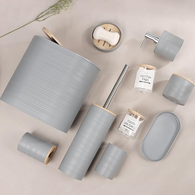 IMAVO Bathroom Accessory Set-11Pcs Grey Bathroom Accessories Set - Image 4