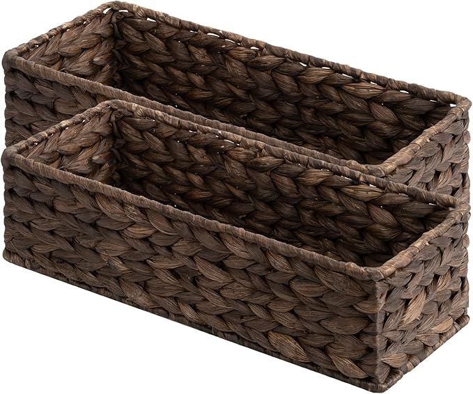 StorageWorks Brown Water Hyacinth Bathroom Basket Organizer and Storage by StorageWorks