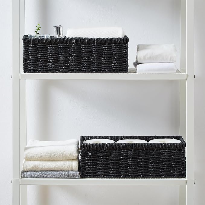 Vagusicc Wicker Storage Basket, Paper Rope Wicker Baskets - Image 6