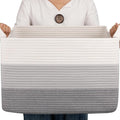 OIAHOMY Cotton Rope Basket, Rectangle Woven Baskets by MasterofSpaceOptimization