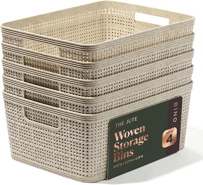 BINO | Woven Plastic Basket | Small, Space by BINO