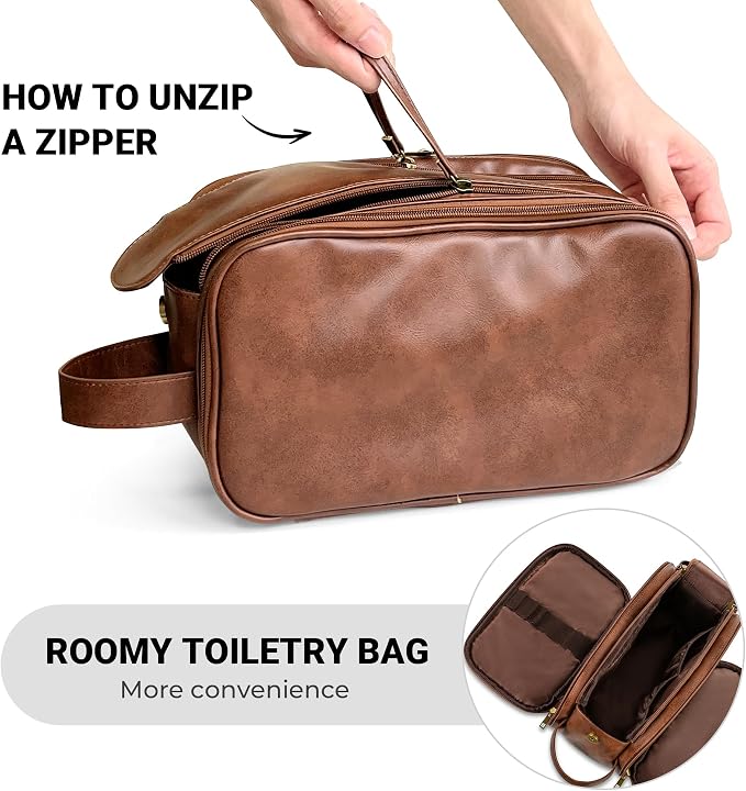 Elviros Toiletry Bag for Men, Large Travel Shaving Dopp Kit Water-resistant - Image 5
