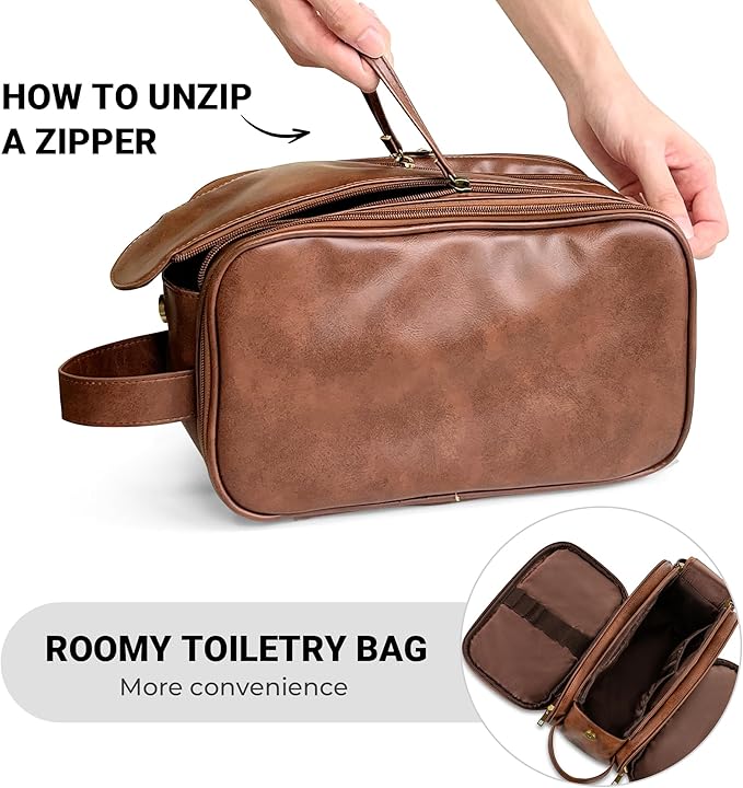 Elviros Toiletry Bag for Men, Large Travel Shaving Dopp Kit Water-resistant - Image 5