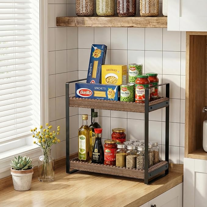 2 Tier Bathroom Organizers and Storage, Farmhouse Countertop Organizer - Image 6