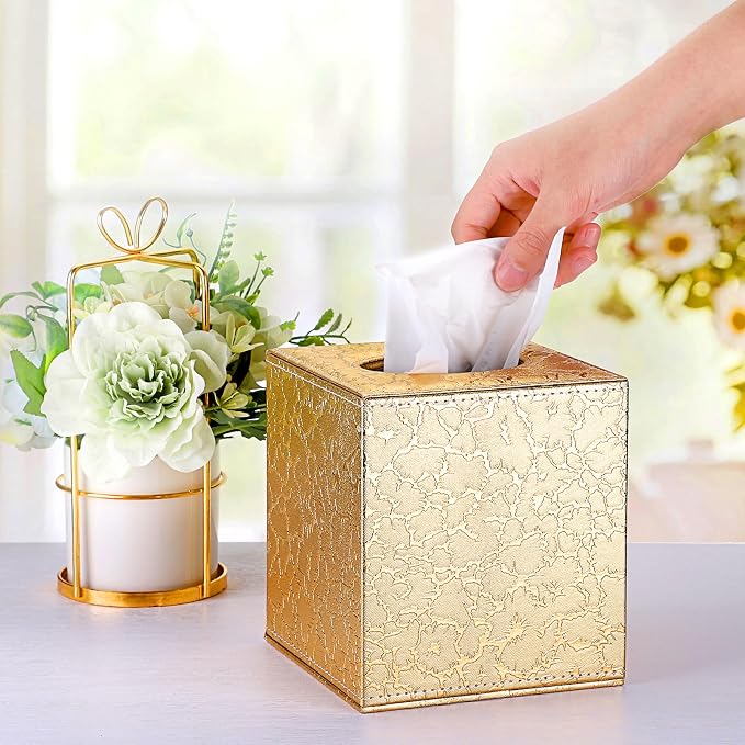 Sumnacon Square Leather Tissue Box Cover - Image 2