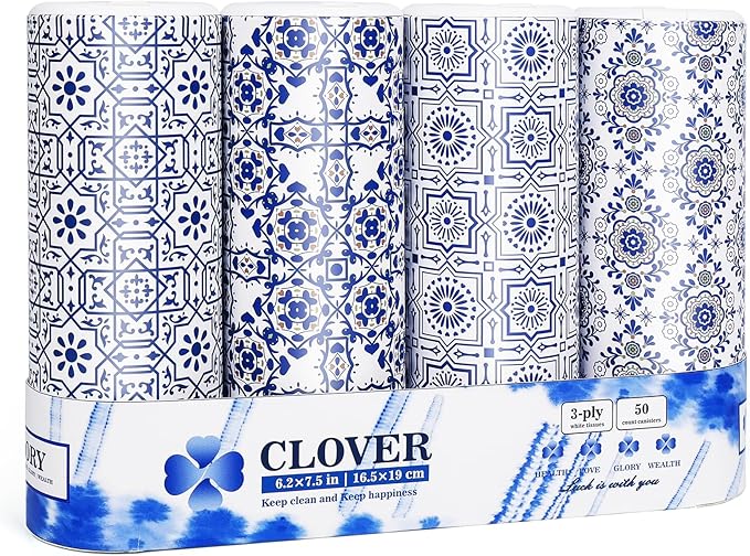 Car Tissue Holder, Facial Tissues Bulk, Travel Tissues, 4 Tubes Tissues by CLOVER