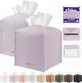 Tissue Box Cover Holder Square Tissue Cube Cover PU Leather Tissue Organizer by DecorateYourHome