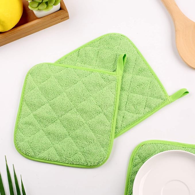 100% Cotton Kitchen Everyday Basic Terry Pot Holder Heat Resistant Coaster - Image 9