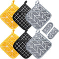 Heat Resistant Potholders Hot Pads-6 Kitchen Pot Holders Set by Win+Change