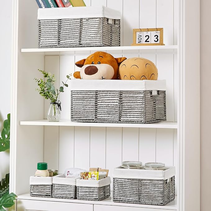 Vagusicc Wicker Storage Basket, 6 Pack Baskets - Image 4