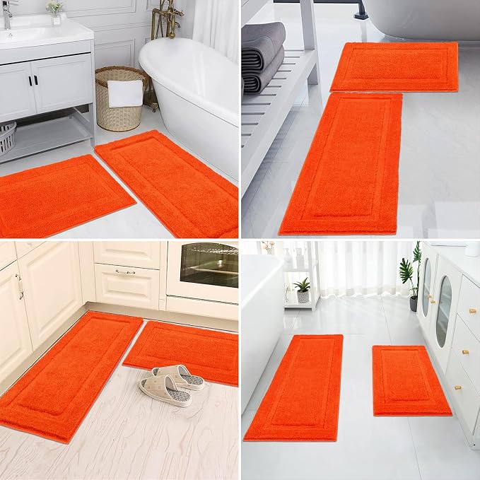 SHACOS Super Soft Bathroom Runner Rugs Set of 2 Pieces 47x20 + 32x20 inch Non - Image 8