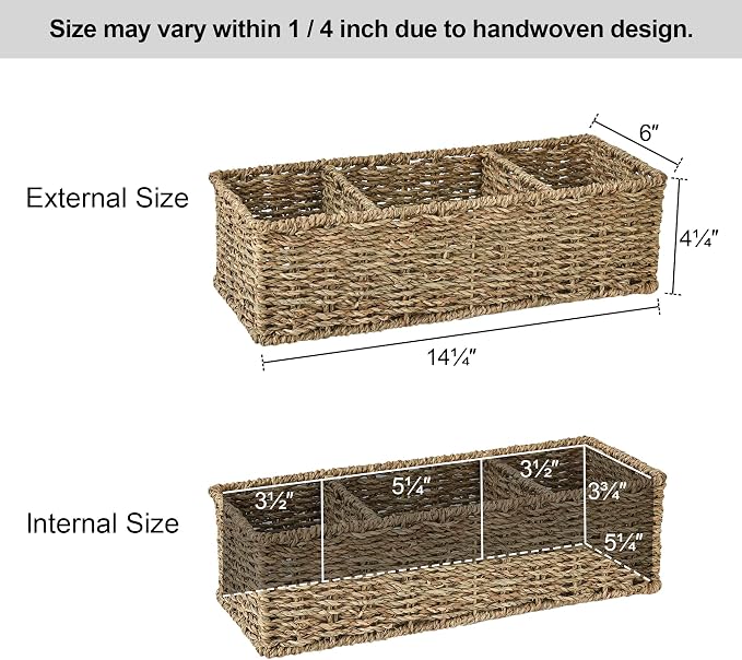 StorageWorks Wicker Toilet Basket Tank Topper, Toilet Paper Basket - Image 7
