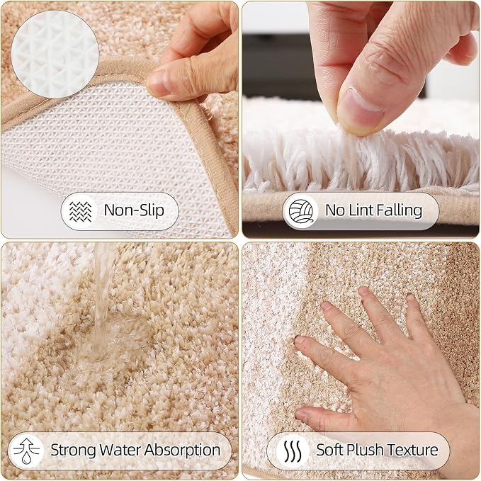 32PCS Bathroom Sets with Shower Curtain and Rugs Beige Bathroom Accessories Set - Image 4