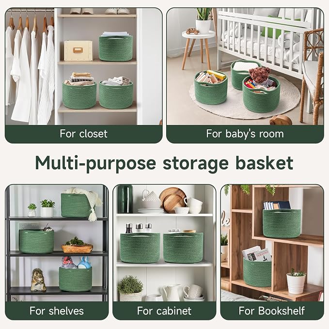 Small Rope Baskets for Storage, Baskets for Gifts Empty, Cute Round Woven Basket - Image 8