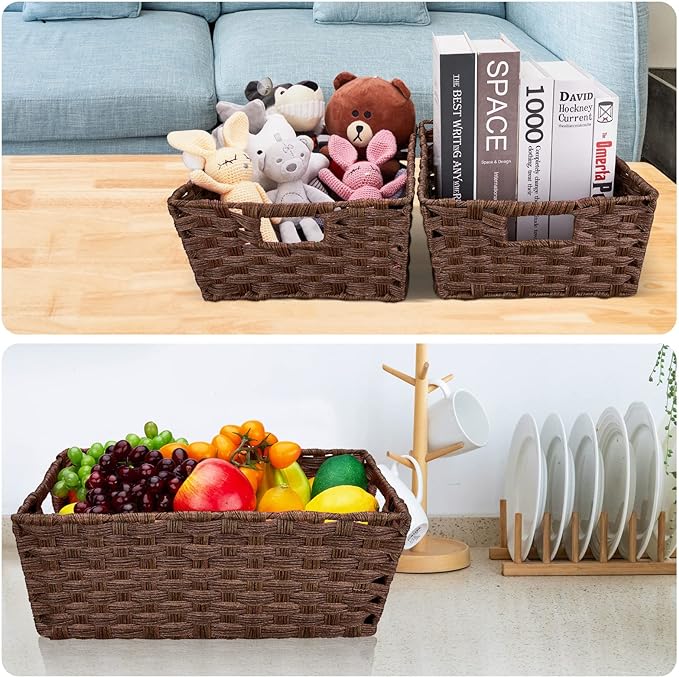Large Wicker Storage Basket, Metal Frame, Washable Waterproof, Woven Basket - Image 6
