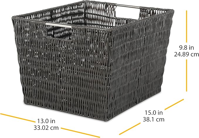 Whitmor Rattique Small Shelf Tote Gray，6 Pack - Image 2