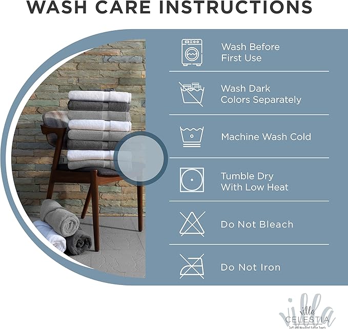 100% Cotton Bath Towel Set of 18-4 Bath Towels, 6 Hand Towels, 8 Wash Cloths - Image 6