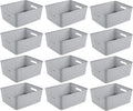 Sterilite 12 Pack Plastic Storage Bin Organization Containers, Short Baskets by Sterilite
