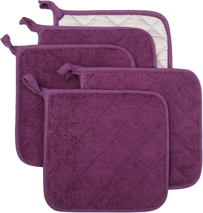 100% Cotton Kitchen Everyday Basic Terry Pot Holder Heat Resistant Coaster by Lifaith