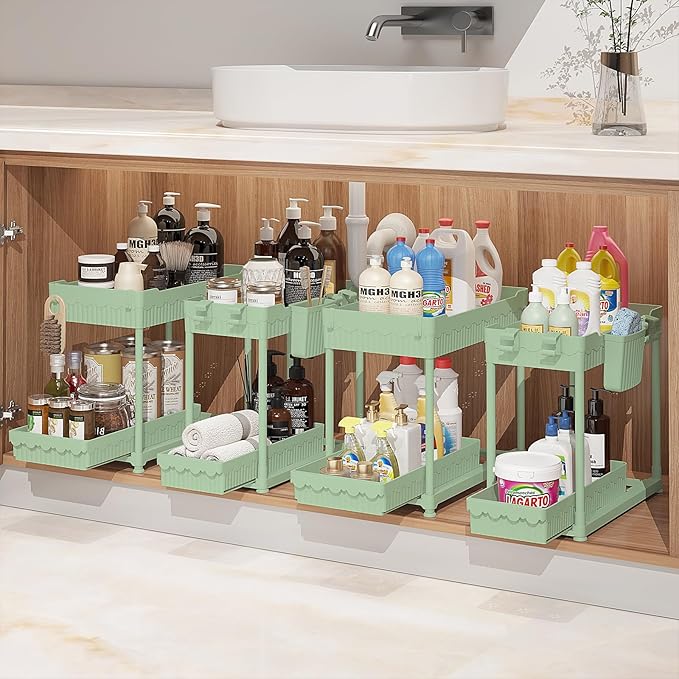 Under Sink Organizer, Bathroom Organizers and Storage, 2 Tier Multi-Use Pull by Sevenblue