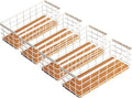 TIEYIPIN Small Metal Wire Storage Basket, Detachable Wood Base Storage by TIEYIPIN