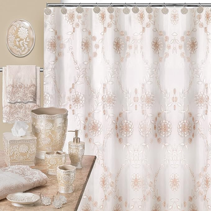 Zahari Home Rose Vine Bathroom Rug Luxury Bath Rug Washable Beautiful Shower - Image 3