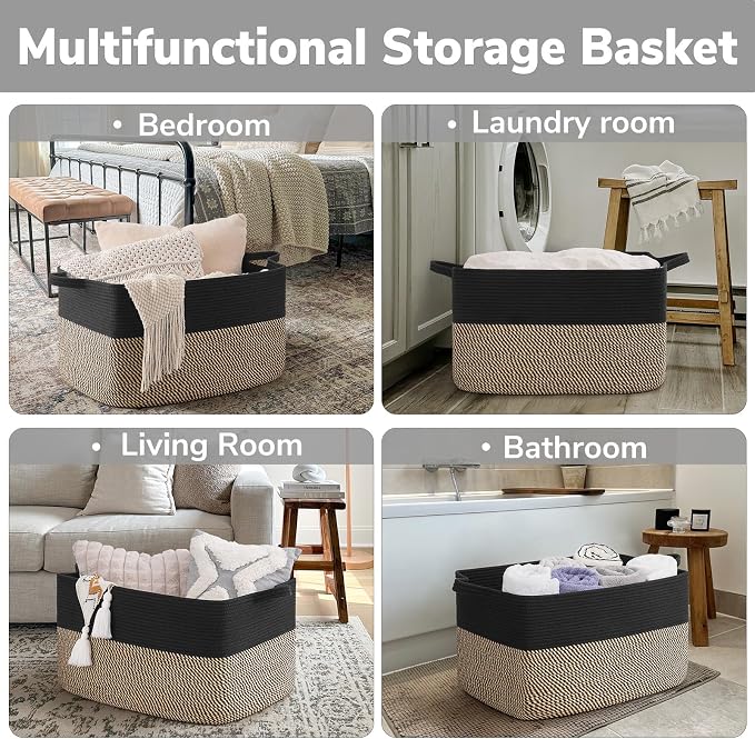 Goodpick Large Blanket Basket, Rectangle Nursery Basket - Image 6