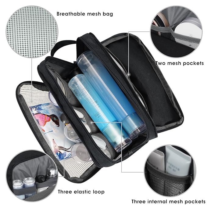 Toiletry Bag for Men Hanging Dopp Kit Water Resistant Shaving Bag Small - Image 3