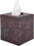 Antique Leather Square Tissue Box Cover/Holder, RHCSZ Table Napkin Case by RHCSZ