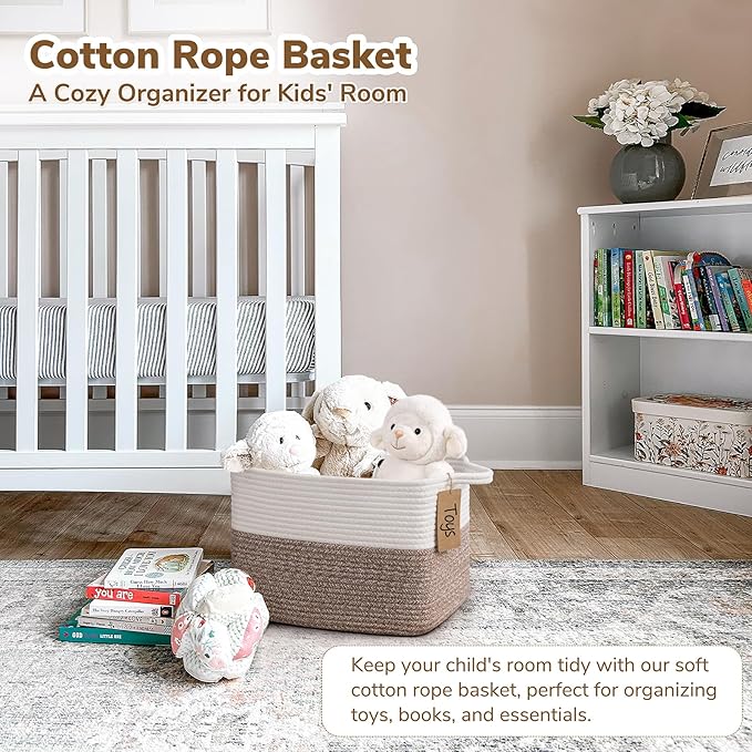 Goodpick Woven Storage Basket, Cotton Rope Baskets - Image 2