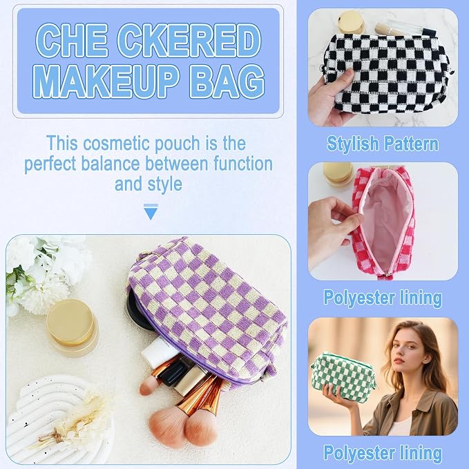 ZLFSRQ 6Pcs Checkered Pencil Case Cute Pencil Pouch - Image 6