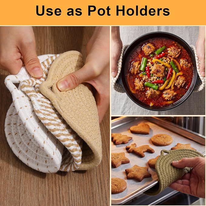 7" Trivets for Hot Dishes, 6 Pack Hot Pads for Kitchen Counter & Dining Table - Image 6