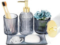 Designer Blue Glass Bathroom Accessories Sets by KUKIKAN