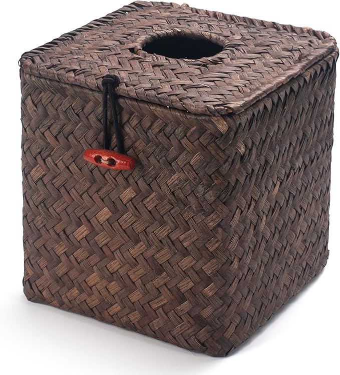 Seagrass Square Tissue Box Cover Woven Napkin Holder Decorative - Image 2