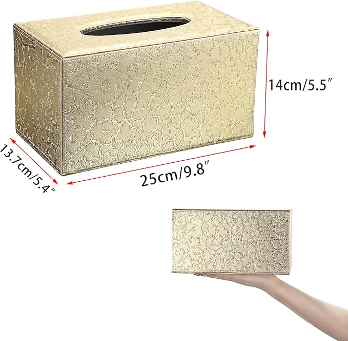 Sumnacon Tissue Box Cover Rectangle Leather Tissue Box - Image 3