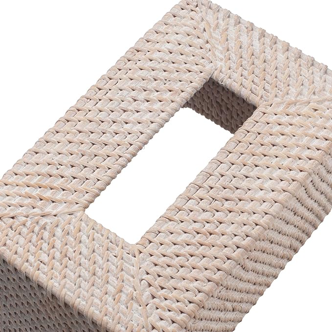 YANGQIHOME Rattan Tissue Box Cover, Rectangle Wicker Tissue Box Holder - Image 8