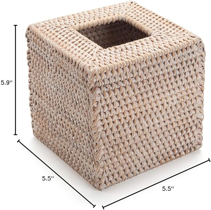 Rattan Tissue Box Cover Natural Woven Facial Napkin Holder Square - Image 6