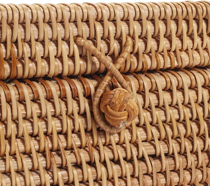 Rattan Square Tissue Box Cover, 5.7" x 5.7" x 5", Decorative Woven Facial - Image 5