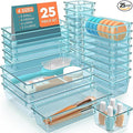 25 PCS Plastic Drawer Organizer Set, 4-Size Versatile Organizer Trays & storage by SpaceHacks