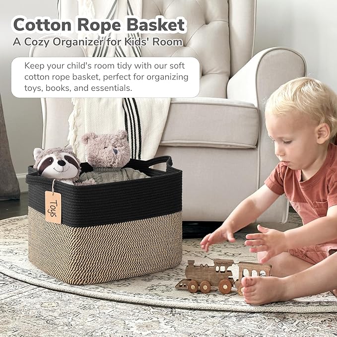 Goodpick Woven Storage Baskets for Organizing, Blanket Basket for Living Room - Image 2