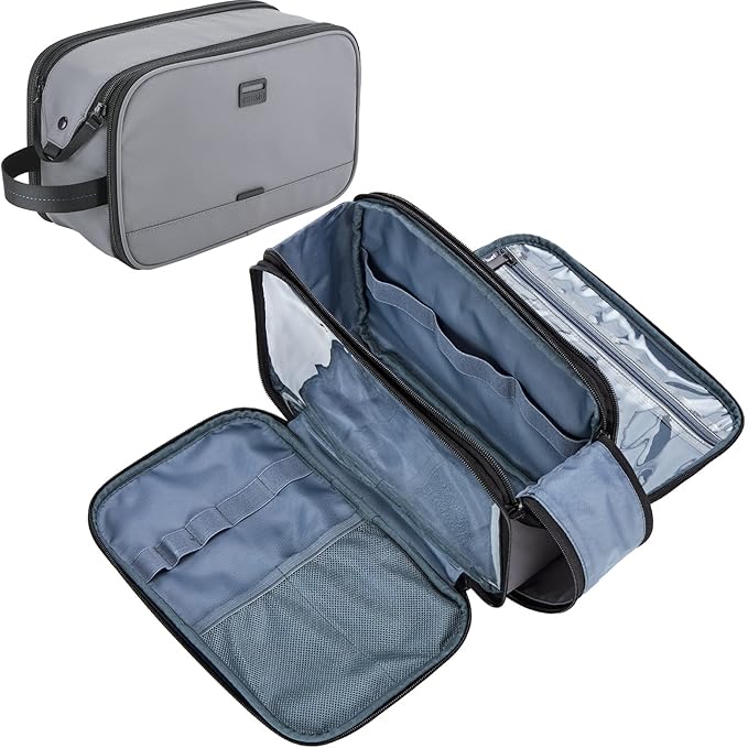 ZEEMO Travel Toiletry Bag for Men, Medium Water-Resistant Double-Sided by ZEEMO