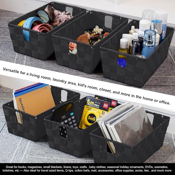 Storage Baskets for Organizing, Woven Organizer Baskets for Shelves, Small - Image 2