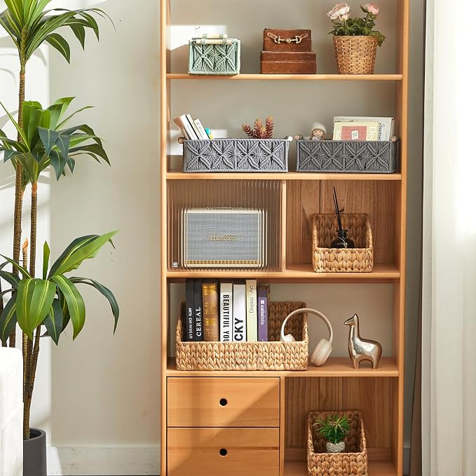 Nonam Macrame Storage Baskets, Boho Decor Style Woven Storage Boxes - Image 7